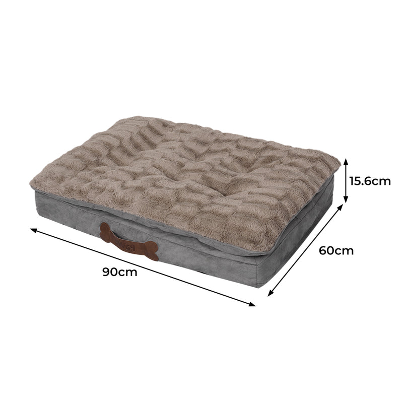 PaWz Dog Calming Bed Pet Cat Removable Cover Washable Orthopedic Memory Foam M