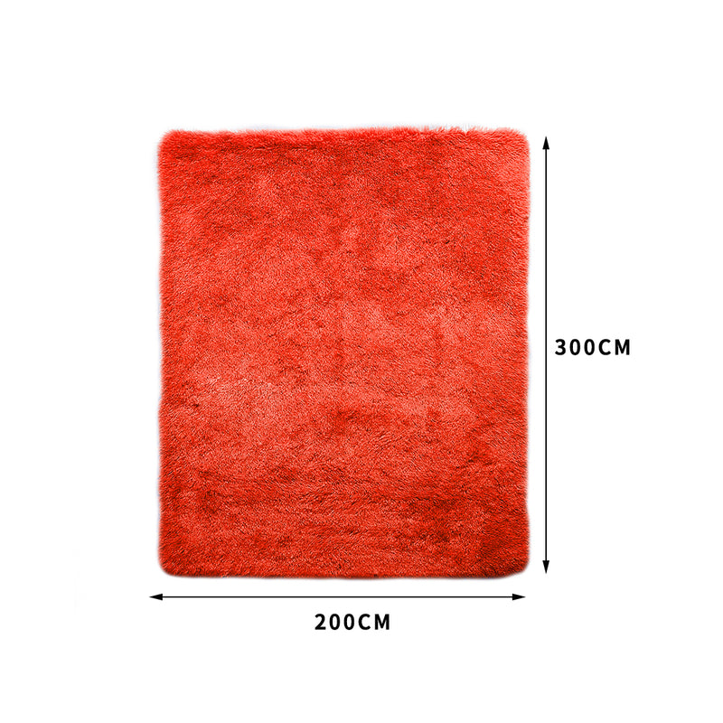 Designer Soft Shag Shaggy Floor Confetti Rug Carpet Home Decor 300x200cm Red