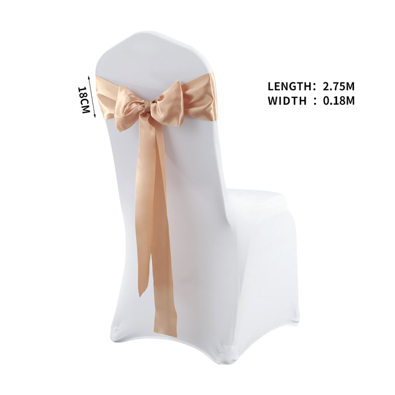 50x Satin Chair Sashes Cloth Cover Wedding Party Event Decoration Table Runner