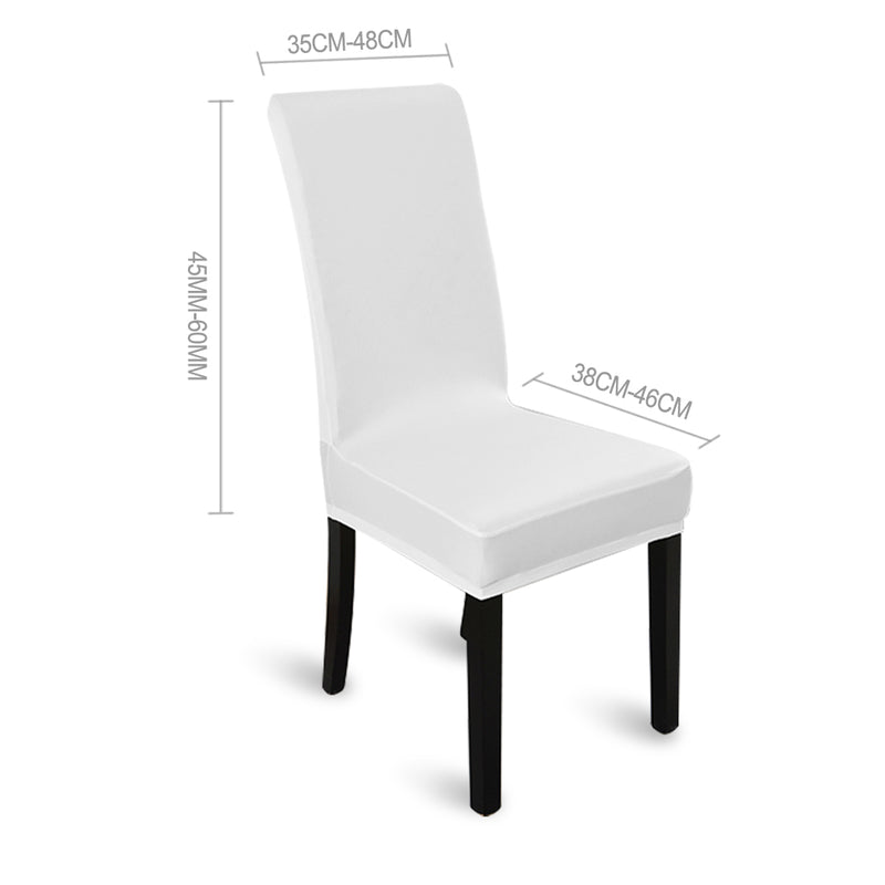 6x Stretch Elastic Chair Covers Dining Room Wedding Banquet Washable White