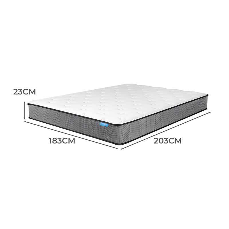 Dreamz Spring Mattress Pocket Bed Top Coil Sleep Foam Extra Firm King 23CM