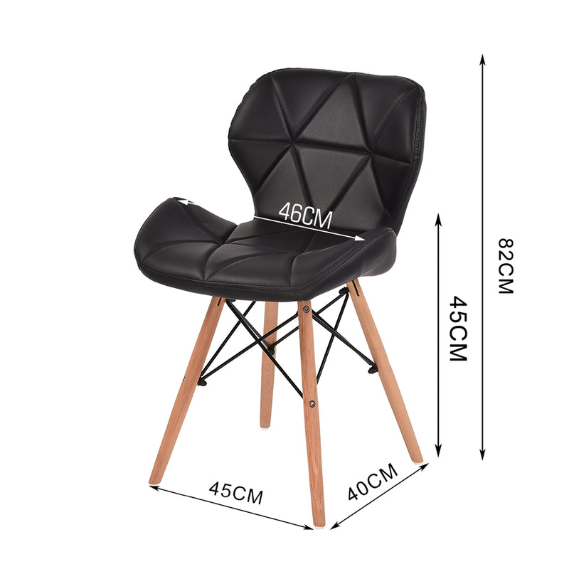 Levede 2x Retro Replica PU Leather Dining Chair Office Cafe Lounge Chairs