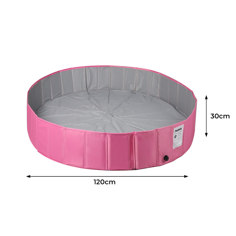 Portable Pet Swimming Pool Kids Dog Cat Washing Bathtub Outdoor Bathing Pink M