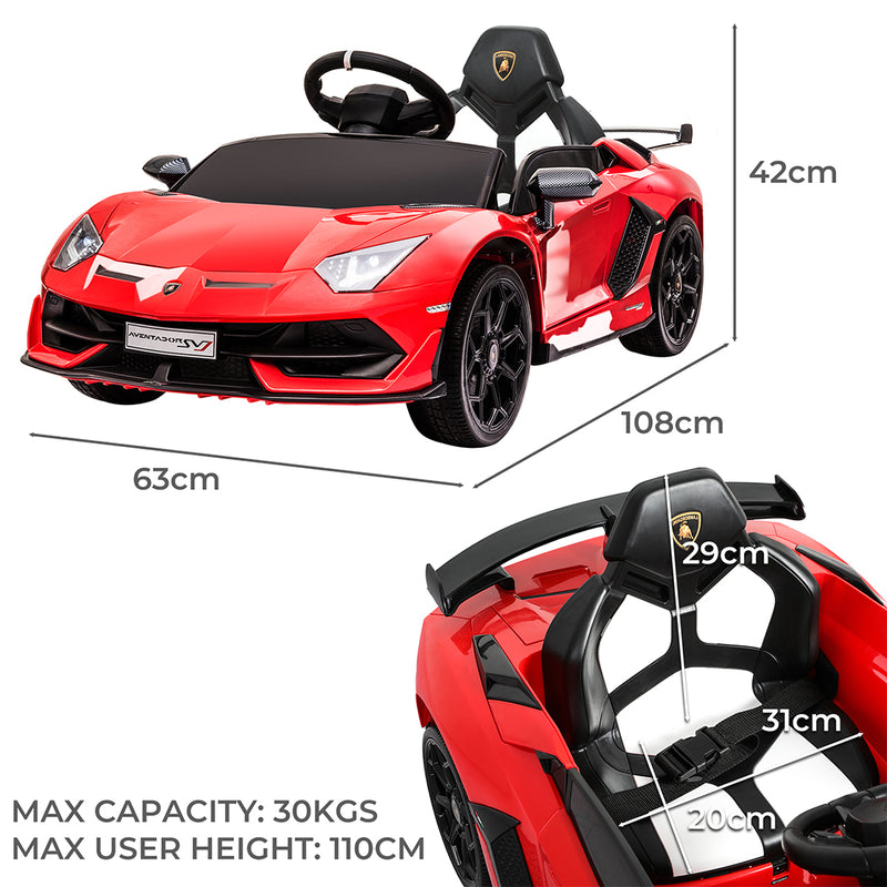 Kids Ride On Car Lamborghini SVJ Licensed Electric Dual Motor Toy Remote Control