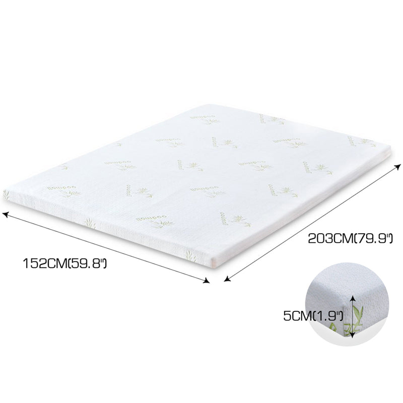 DreamZ 8cm Thickness Cool Gel Memory Foam Mattress Topper Bamboo Fabric Queen