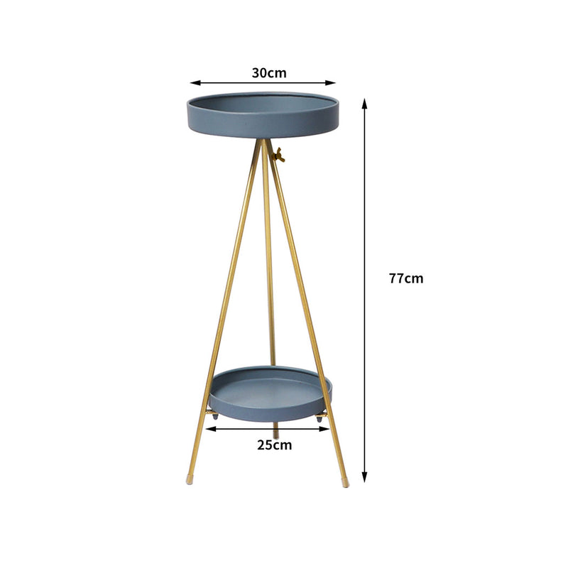 Levede Plant Stand 2 Tiers Outdoor Indoor Metal Flower Pots Rack Garden Gold