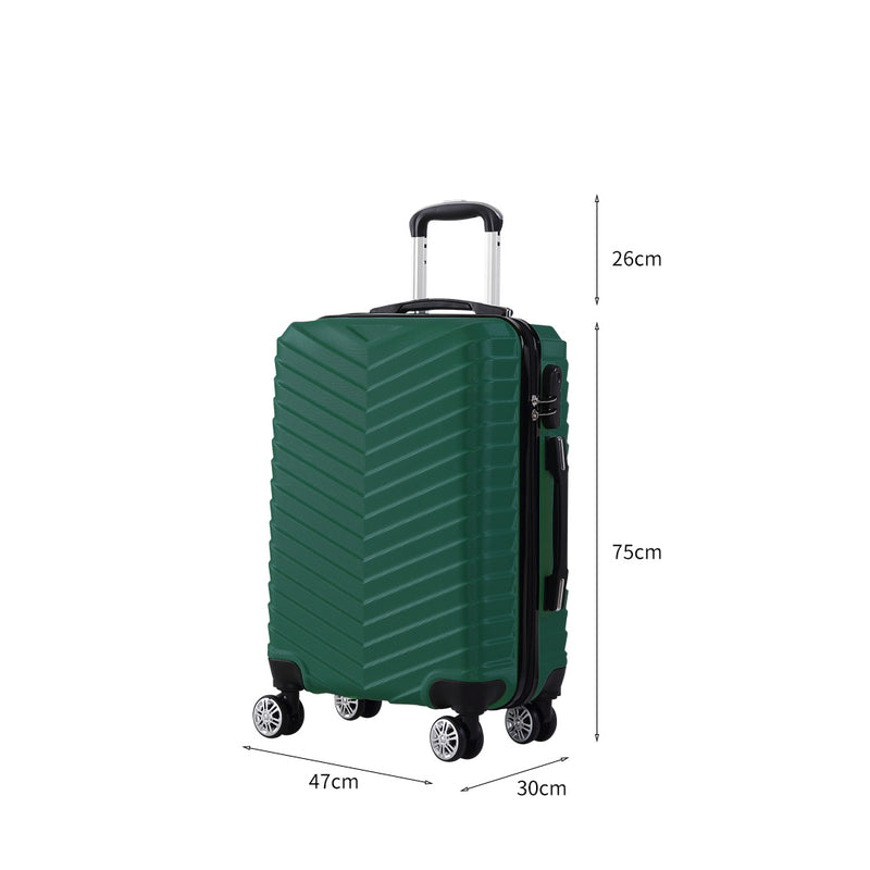 Slimbridge 28" Luggage Suitcase Trolley Travel Packing Lock Hard Shell Green