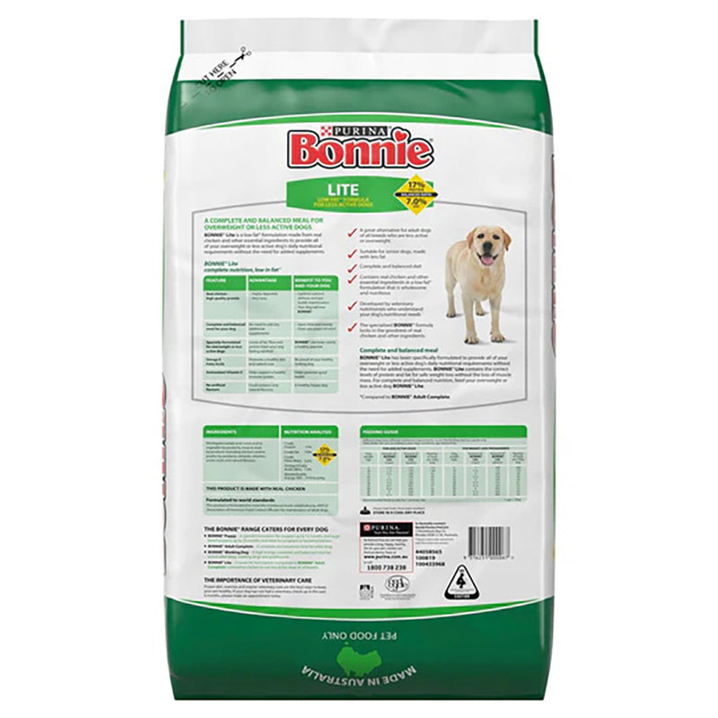 Bonnie Adult All Breed Real Chicken For Less Active Overweight Dry Dog Food 20kg