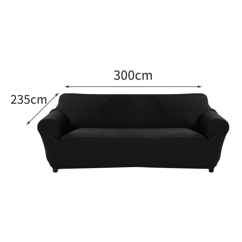 Sofa Cover Slipcover Protector Couch Covers 4-Seater Black