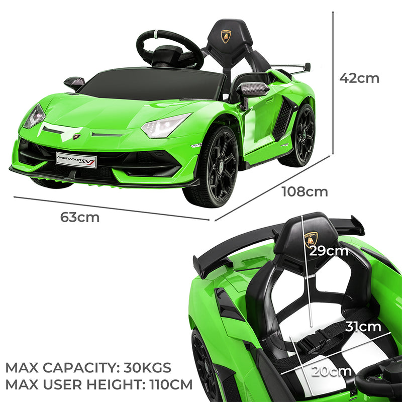 Kids Ride On Car Lamborghini SVJ Licensed Electric Dual Motor Toy Remote Control