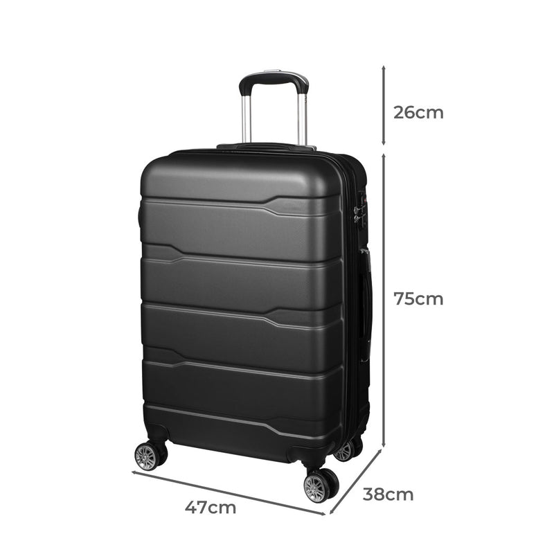 Slimbridge 28" Expandable Luggage Travel Suitcase Trolley Case Hard Set Black