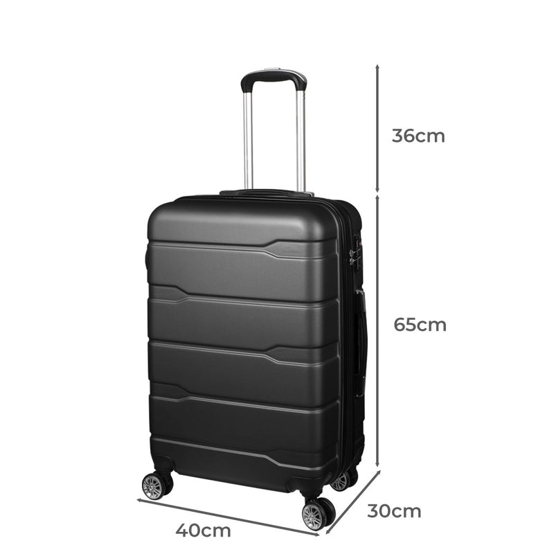 Slimbridge 24" Expandable Luggage Travel Suitcase Trolley Case Hard Set Black