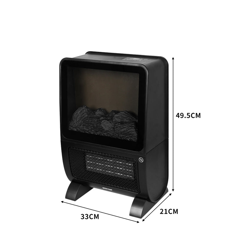 Spector Electric Heater Fireplace Portable 3D Flame Remote Overheat Home 2000W