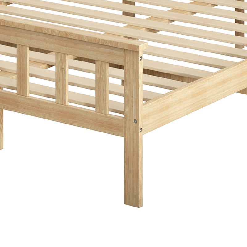 Levede Wooden Bed Frame Double Size Mattress Base Solid Timber Pine Wood Natural