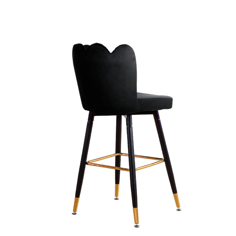 Levede 2x Bar Stools Kitchen Stool Chairs Velvet Swivel Barstools Luxury Black