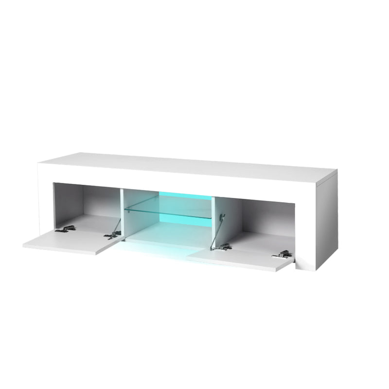 Levede TV Cabinet Entertainment Unit Stand RGB LED Furniture Wooden Shelf 130cm