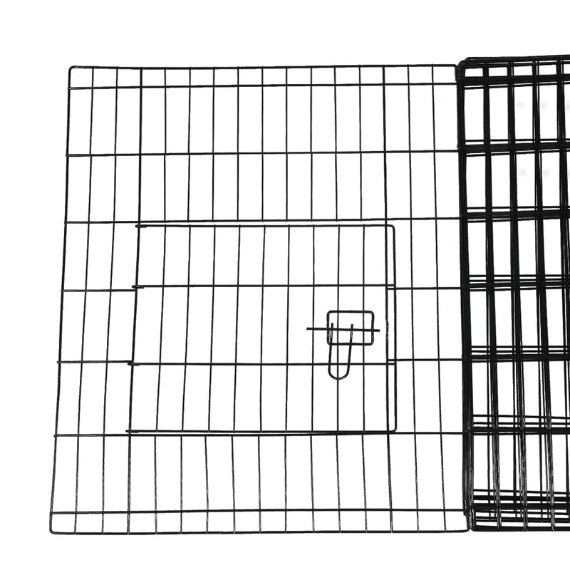 PaWz Pet Dog Playpen Puppy Exercise 8 Panel Enclosure Fence Black With Door 42"