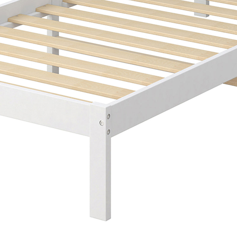 Levede Wooden Bed Frame Single Size Mattress Base Timber White