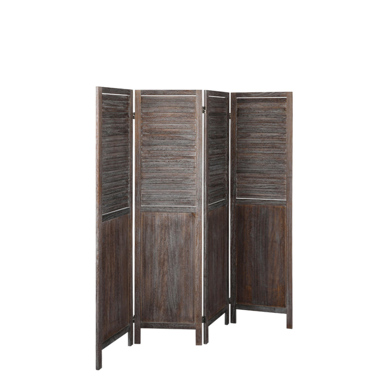 Levede 4 Panel Room Divider Folding Screen Privacy Dividers Stand Wood Brown