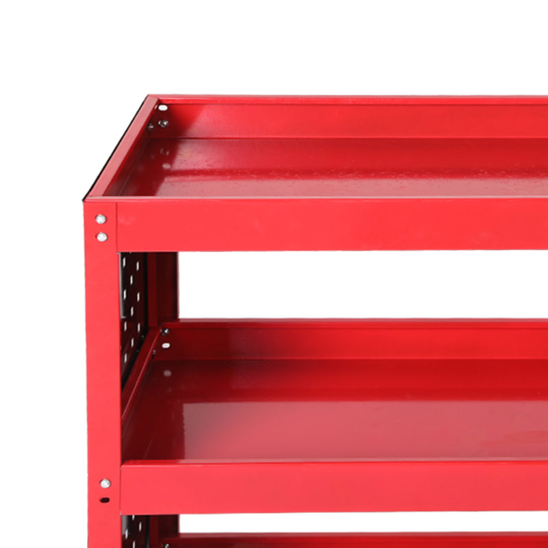 Traderight Tool Trolley Cart Workshop Storage Portable Steel Trolly Red