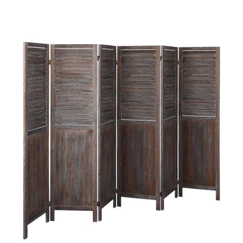 Levede 6 Panel Room Divider Folding Screen Privacy Dividers Stand Wood Brown