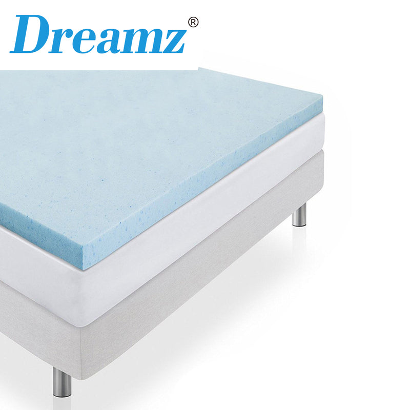 DreamZ 5cm Thickness Cool Gel Memory Foam Mattress Topper Bamboo Fabric Single