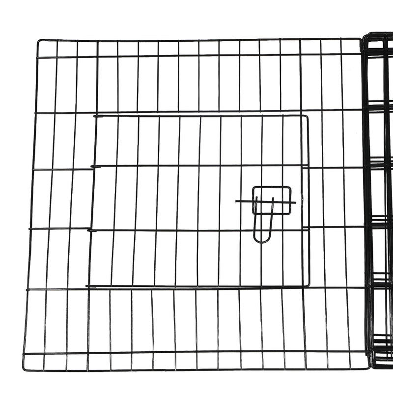 PaWz Pet Dog Playpen Puppy Exercise 8 Panel Enclosure Fence Black With Door 30"