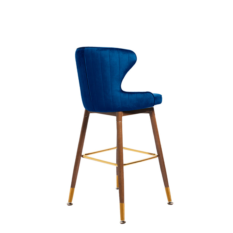 Levede 2x Bar Stools Kitchen Stool Chairs Velvet Swivel Barstools Luxury Blue