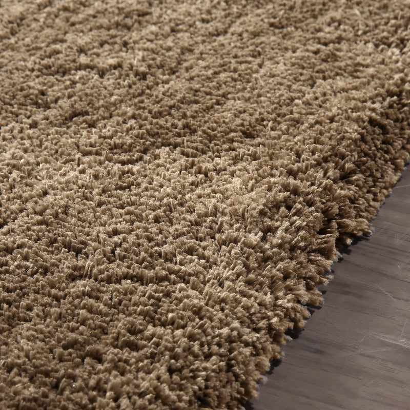 Ultra Soft Anti Slip Rectangle Plush Shaggy Floor Rug Carpet in Taupe 90x150cm