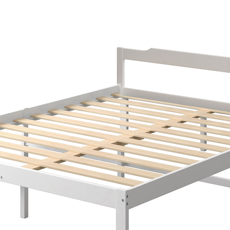 Levede Wooden Bed Frame Double Size Mattress Base Solid Timber Pine Wood White