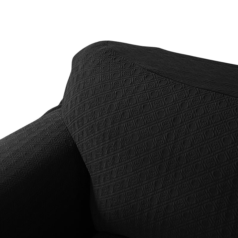 Sofa Cover Slipcover Protector Couch Covers 3-Seater Black