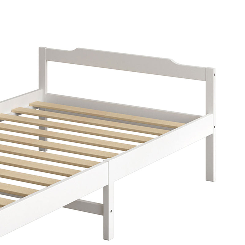 Levede Wooden Bed Frame King Single Mattress Base Solid Timber Pine Wood White