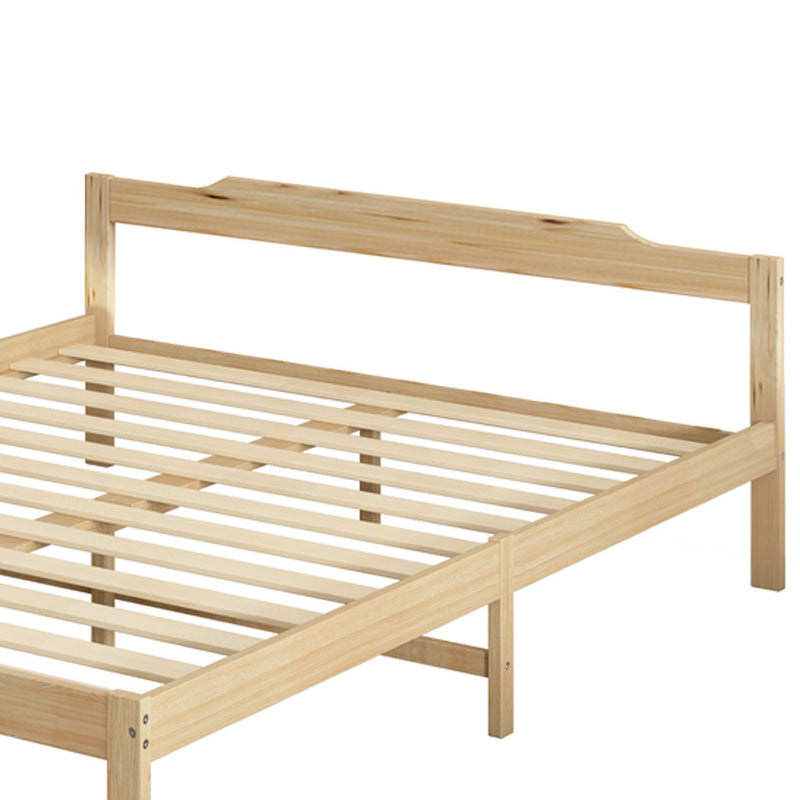 Levede Wooden Bed Frame Double Size Mattress Base Solid Timber Pine Wood Natural