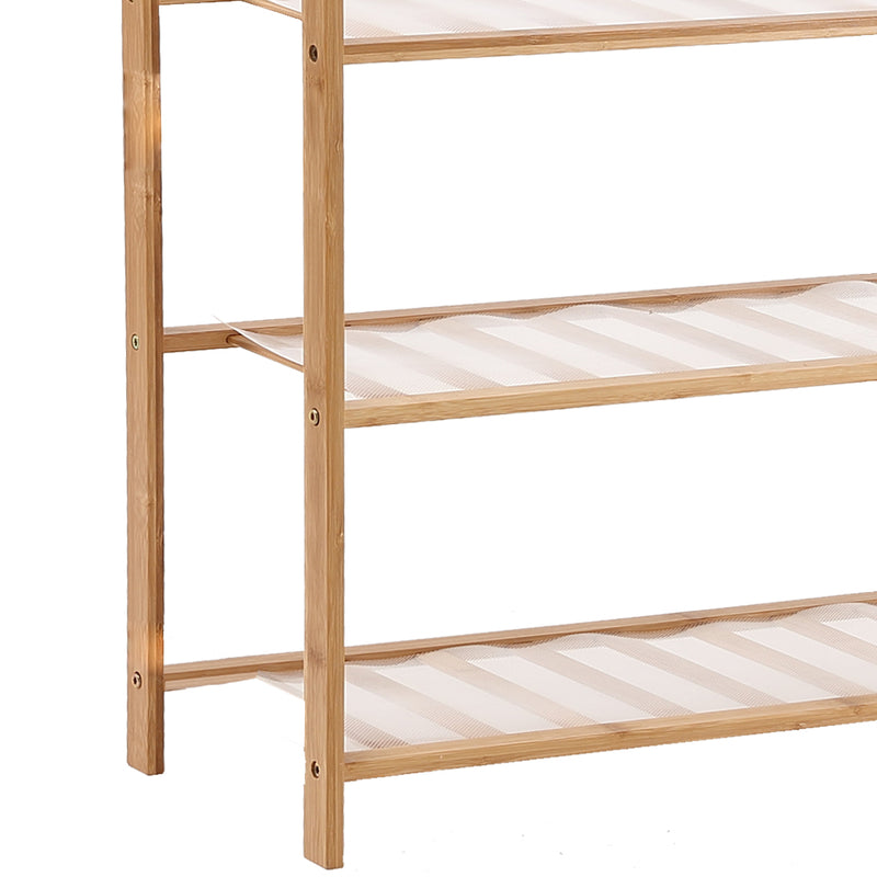 Levede Bamboo Shoe Rack Storage Wooden Organizer Shelf Stand 3 Tiers Layers 80cm