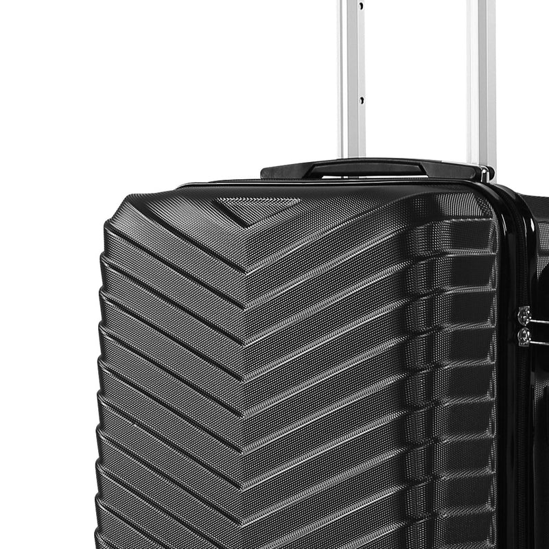 Slimbridge 24" Luggage Suitcase Trolley Travel Packing Lock Hard Shell Black