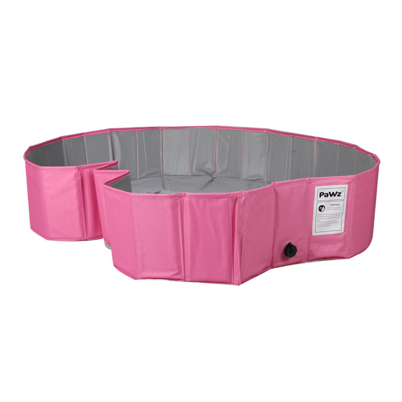 Portable Pet Swimming Pool Kids Dog Cat Washing Bathtub Outdoor Bathing Pink S