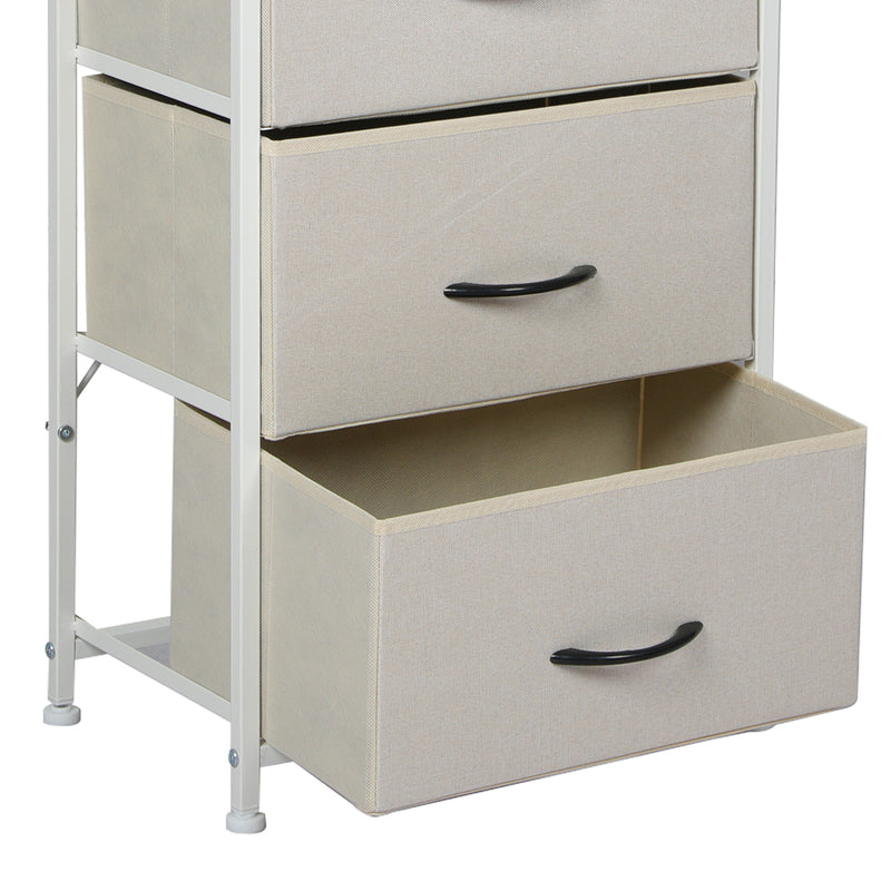 Levede Storage Cabinet Tower Chest of Drawers Dresser Tallboy 8 Drawer Beige