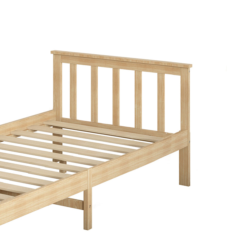 Levede Wooden Bed Frame Single Size Mattress Base Solid Pine Wood Natural