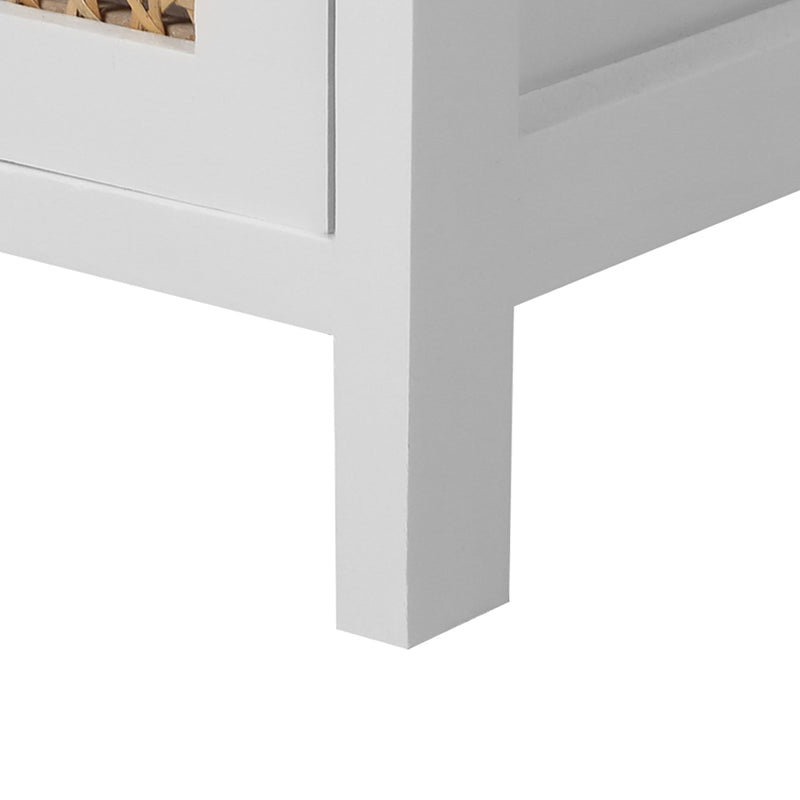 Levede Bedside Tables Drawers Side Table Paulownia Wood Storage Cabinet White