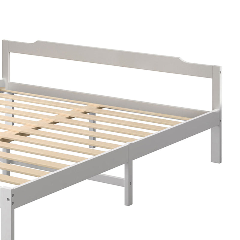 Levede Wooden Bed Frame Queen Size Mattress Base Solid Timber Pine Wood White