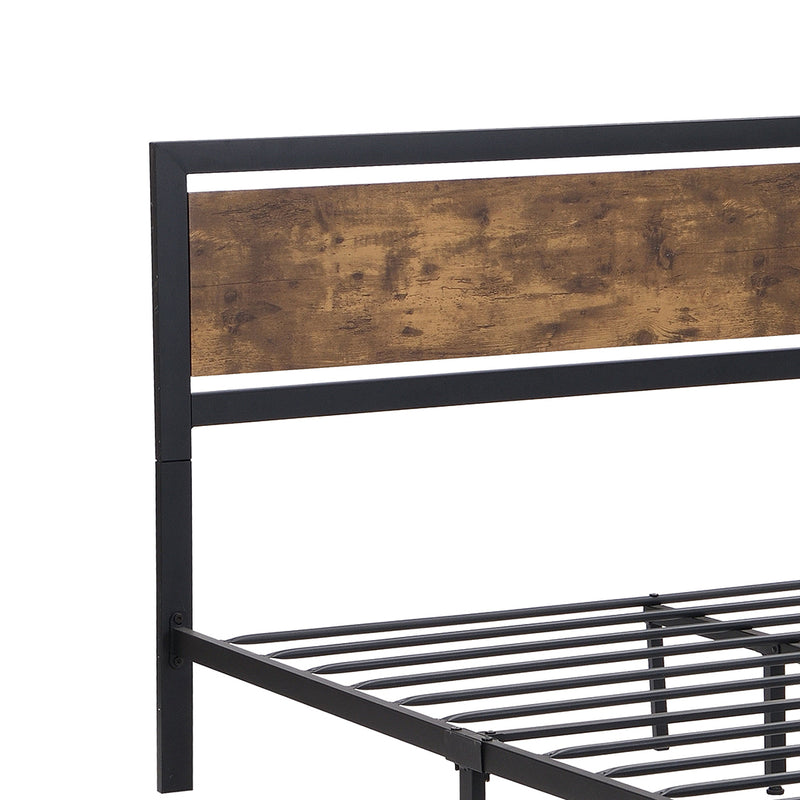 Levede Metal Bed Frame Double Mattress Base Platform Wooden 4 Drawers Industrial