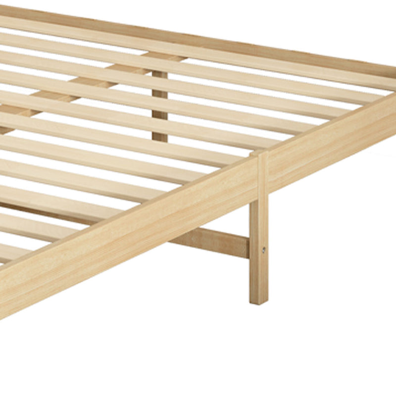 Levede Wooden Bed Frame Double Size Mattress Base Solid Timber Pine Wood Natural