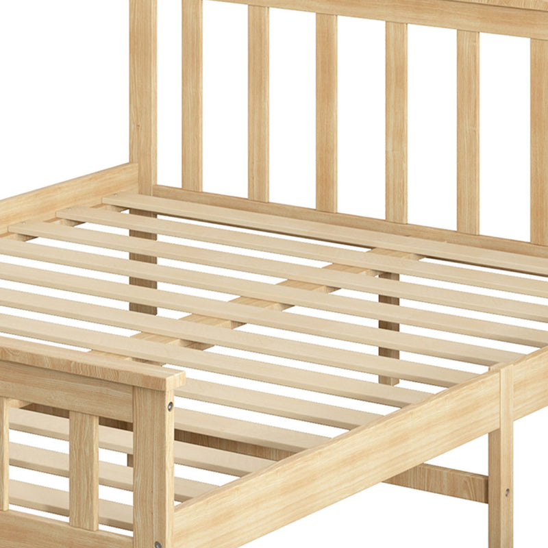 Levede Wooden Bed Frame Queen Size Mattress Base Solid Timber Pine Wood Natural