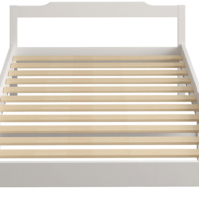 Levede Wooden Bed Frame Single Size Mattress Base Solid Timber Pine Wood White