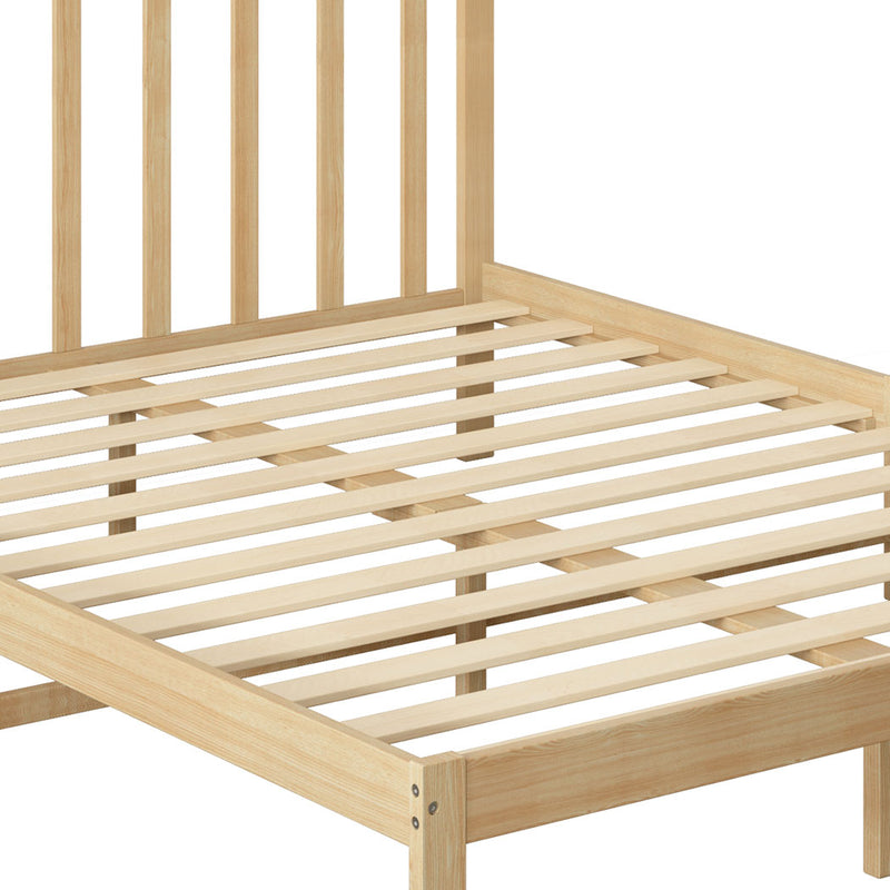 Levede Wooden Bed Frame Queen Full Size Mattress Base Timber Natural