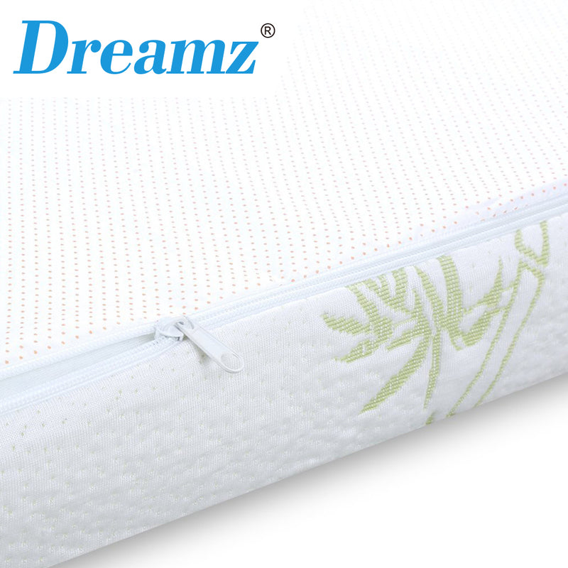 DreamZ 5cm Thickness Cool Gel Memory Foam Mattress Topper Bamboo Fabric Single