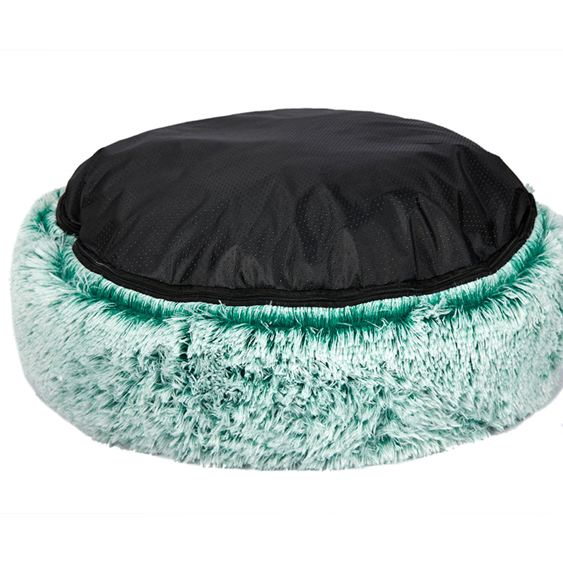 PaWz Replaceable Cover For Dog Calming Bed Donut Nest Soft Plush Kennel Teal L