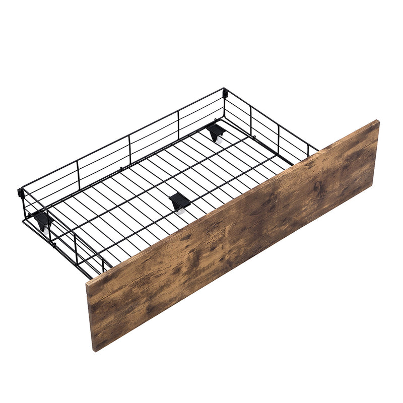 Levede  4 Queen Bed Frame Storage Drawers Metal Wooden Wood Bonus Bottom Mat