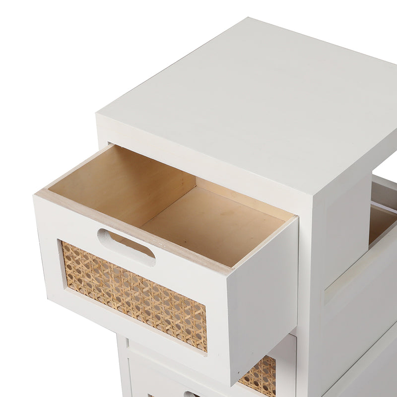 Levede Bedside Tables Drawers Side Table Paulownia Wood Storage Cabinet White