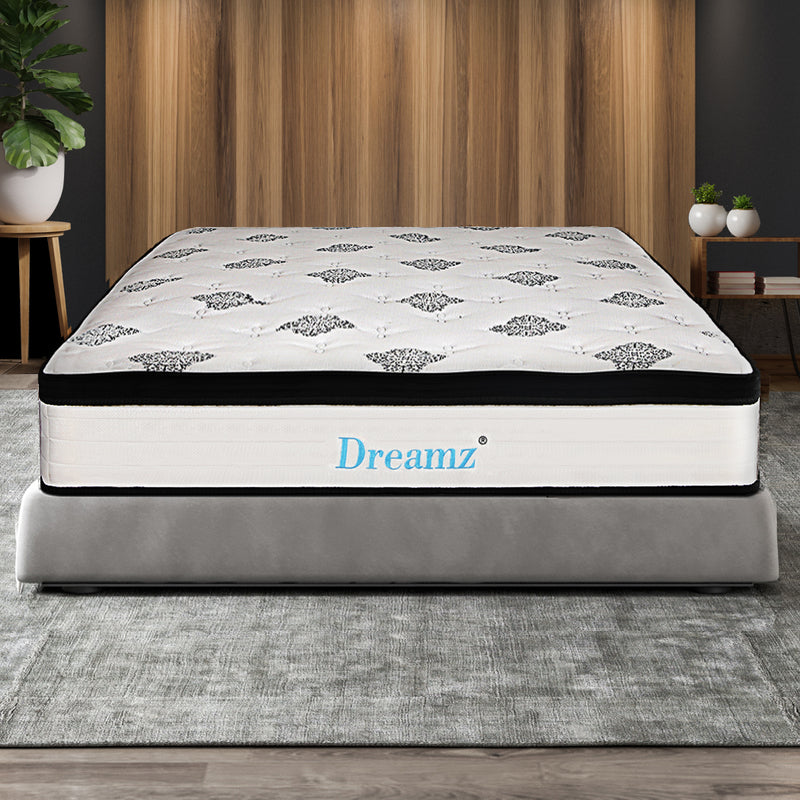 Dreamz Bedding Mattress Spring Queen Size Premium Bed Top Foam Medium Soft 30CM